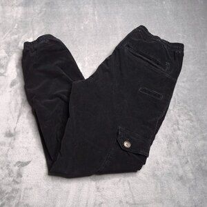 Joes Jeans Corduroy Cargo Jogger Pants Slim Tapered Fit S Black Elastic Waist